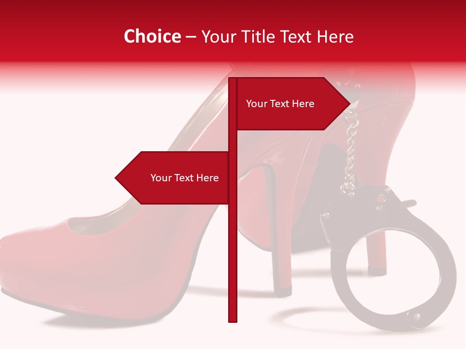A Red High Heeled Shoe With A Gun On The Ankle PowerPoint Template