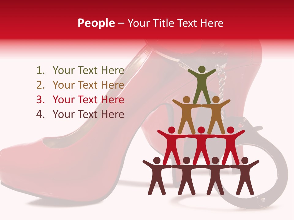 A Red High Heeled Shoe With A Gun On The Ankle PowerPoint Template