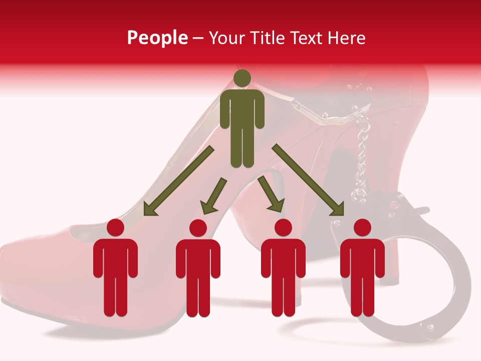 A Red High Heeled Shoe With A Gun On The Ankle PowerPoint Template