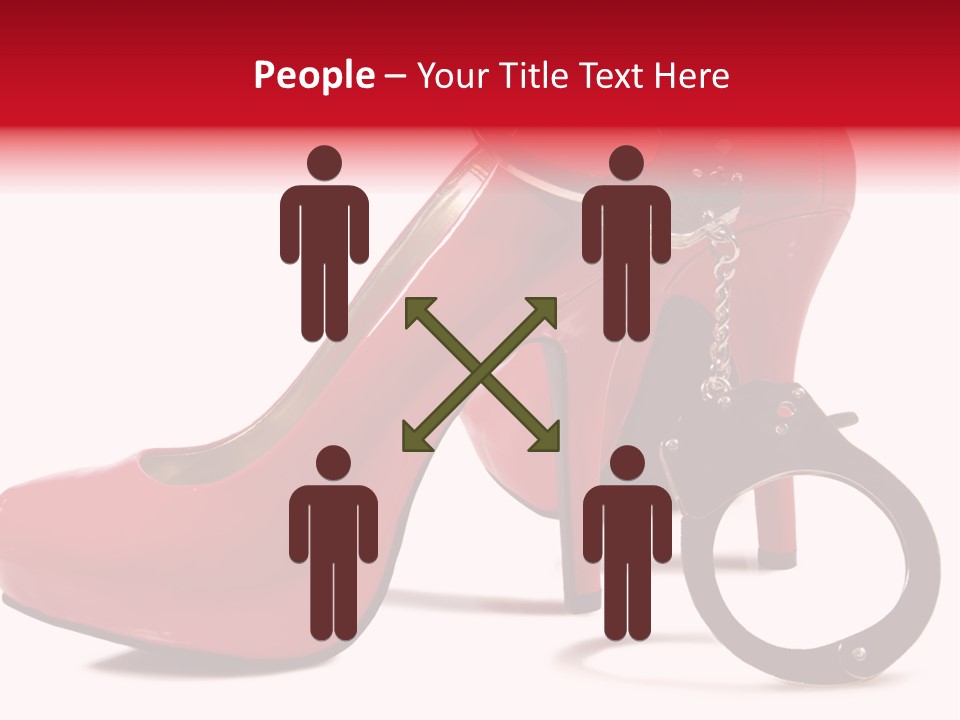 A Red High Heeled Shoe With A Gun On The Ankle PowerPoint Template