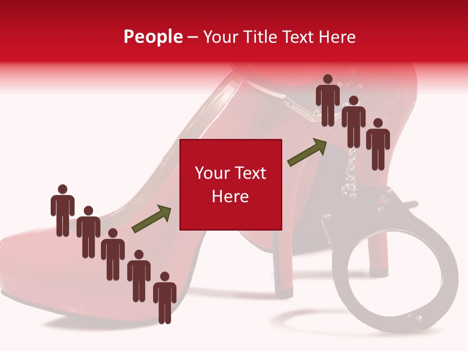 A Red High Heeled Shoe With A Gun On The Ankle PowerPoint Template
