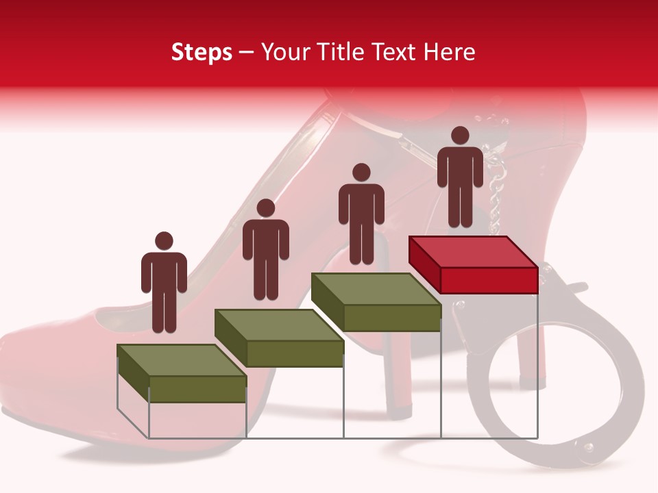 A Red High Heeled Shoe With A Gun On The Ankle PowerPoint Template