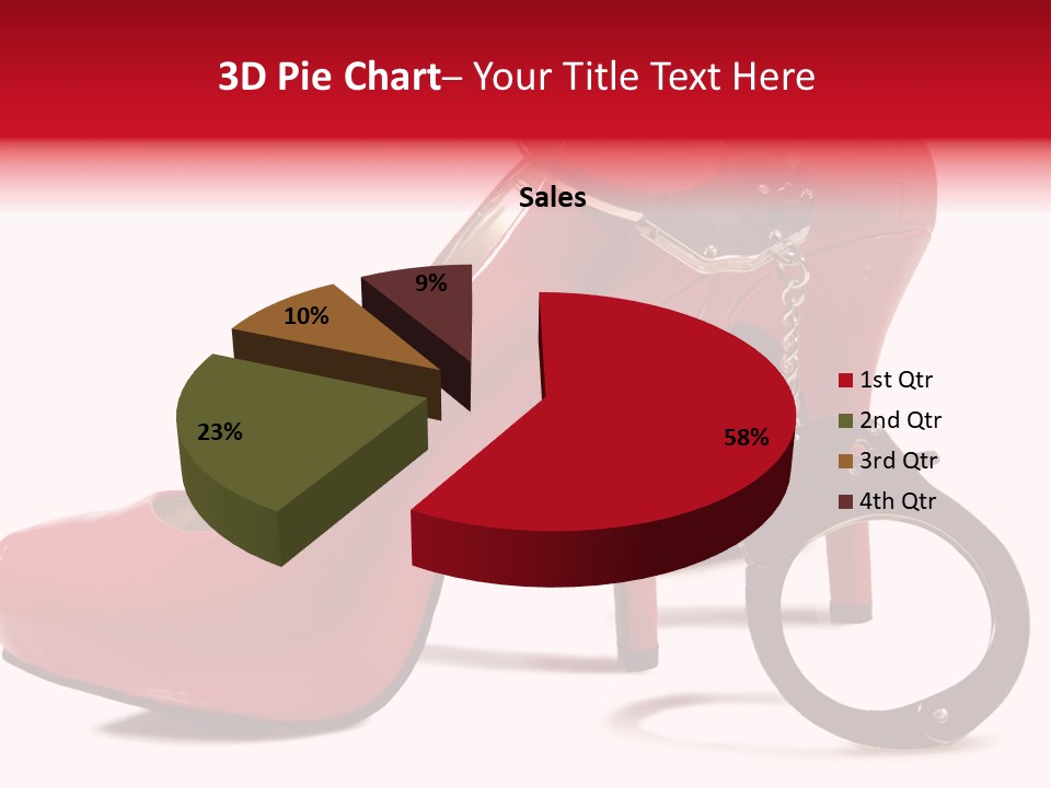 A Red High Heeled Shoe With A Gun On The Ankle PowerPoint Template