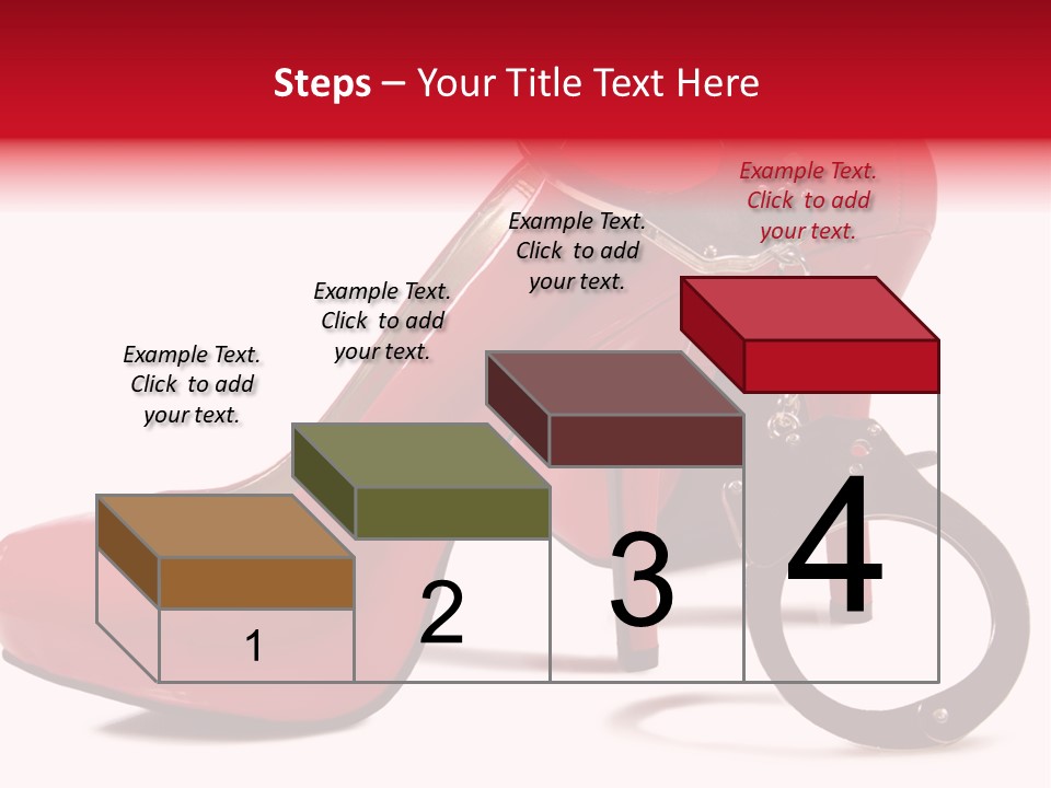 A Red High Heeled Shoe With A Gun On The Ankle PowerPoint Template