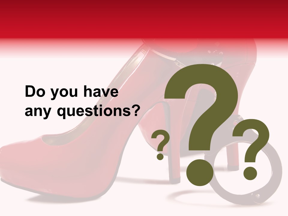 A Red High Heeled Shoe With A Gun On The Ankle PowerPoint Template