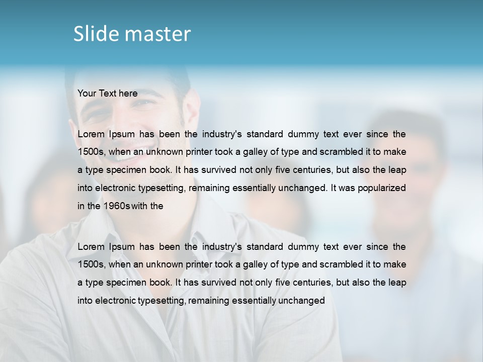 A Man Smiling In Front Of A Group Of People PowerPoint Template
