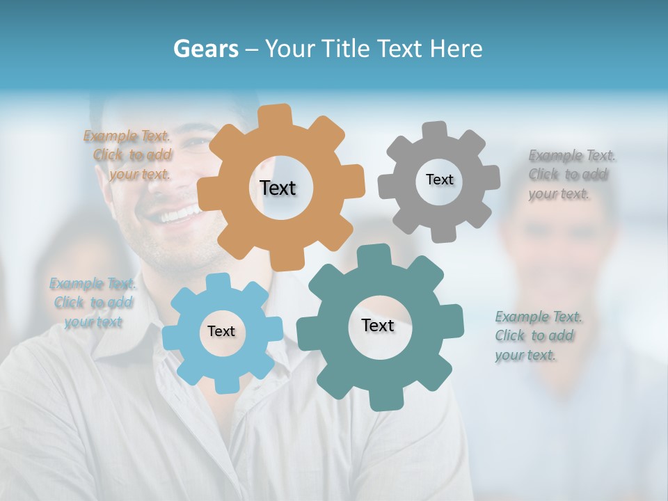 A Man Smiling In Front Of A Group Of People PowerPoint Template