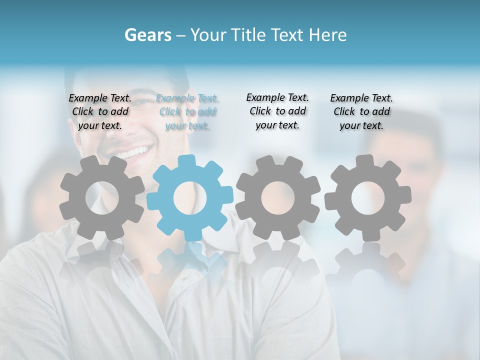 A Man Smiling In Front Of A Group Of People PowerPoint Template