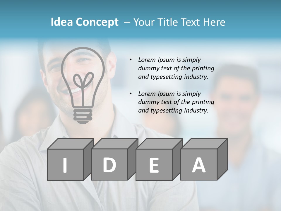 A Man Smiling In Front Of A Group Of People PowerPoint Template
