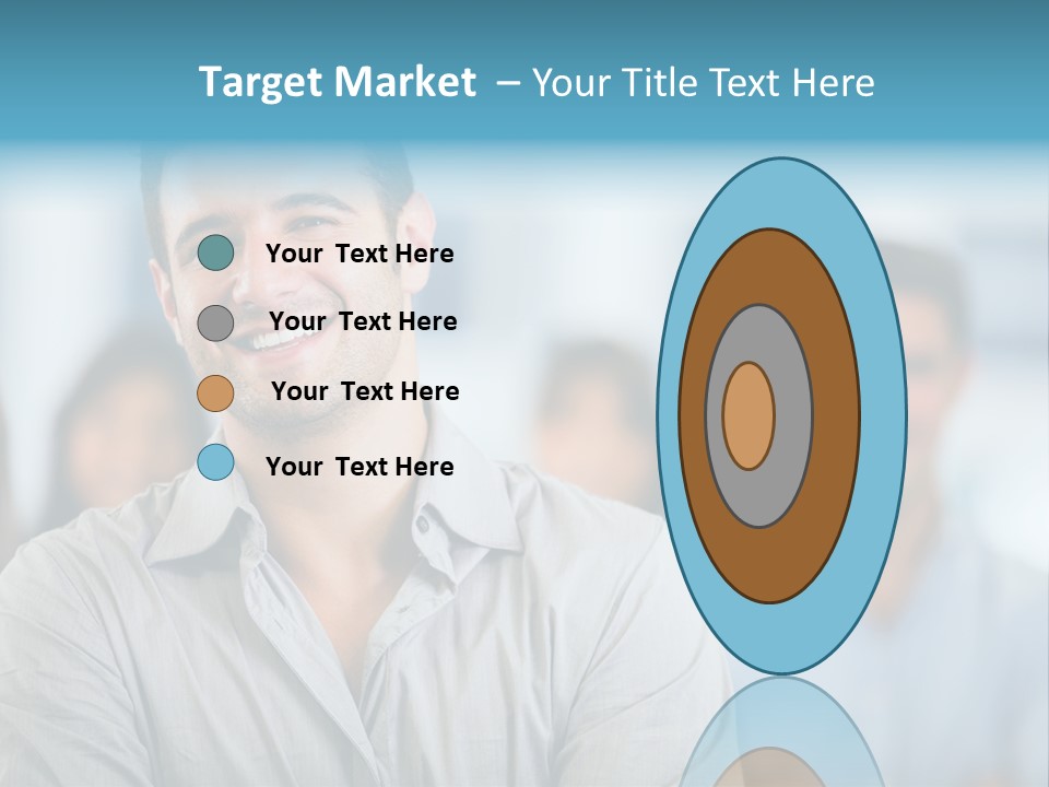 A Man Smiling In Front Of A Group Of People PowerPoint Template