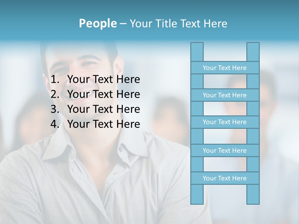 A Man Smiling In Front Of A Group Of People PowerPoint Template