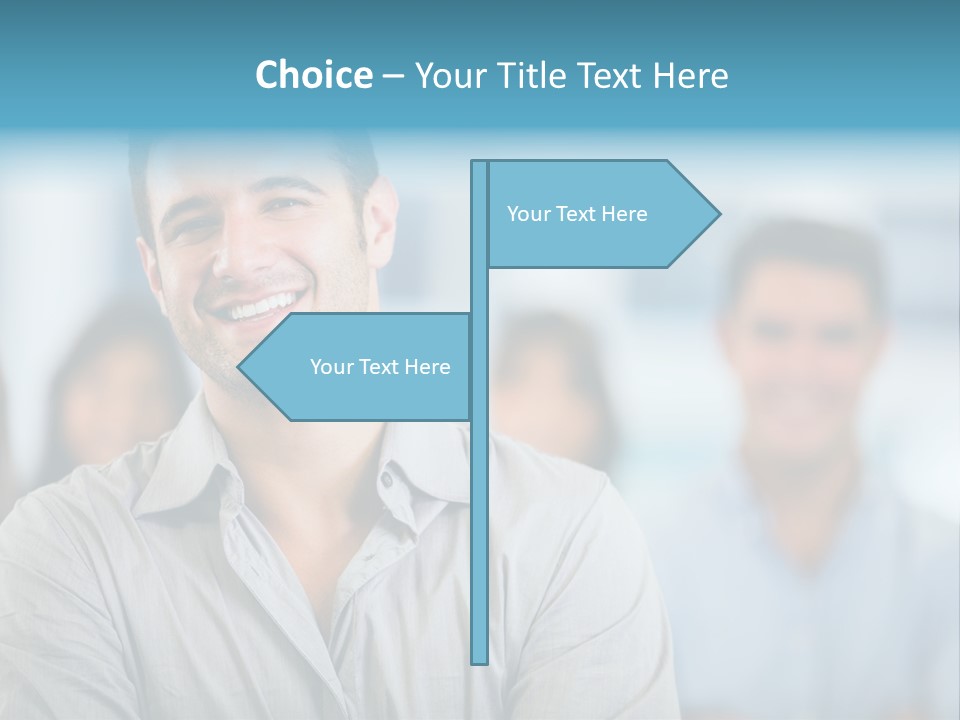 A Man Smiling In Front Of A Group Of People PowerPoint Template