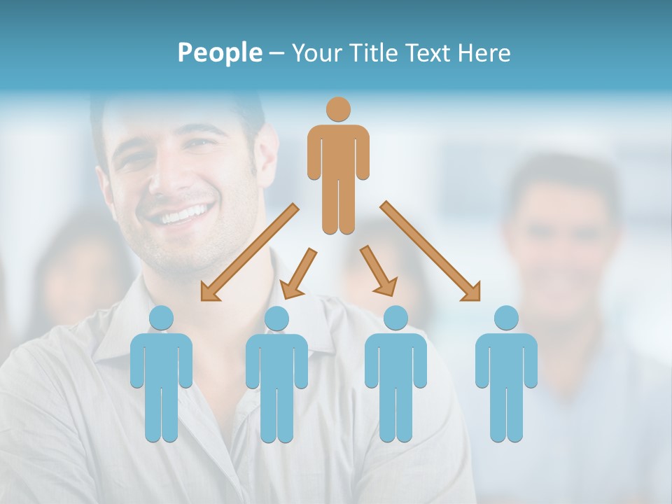 A Man Smiling In Front Of A Group Of People PowerPoint Template