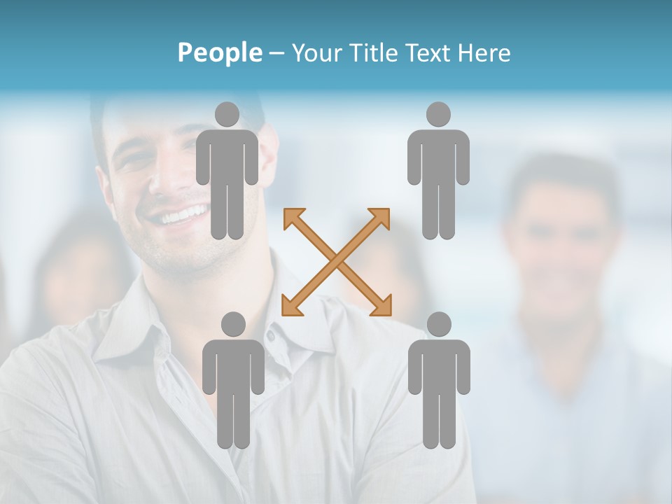 A Man Smiling In Front Of A Group Of People PowerPoint Template
