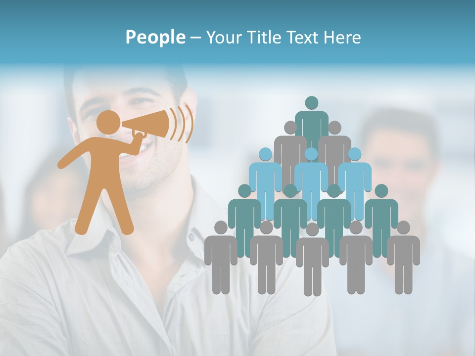 A Man Smiling In Front Of A Group Of People PowerPoint Template