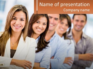 A Group Of People Standing Next To Each Other PowerPoint Template