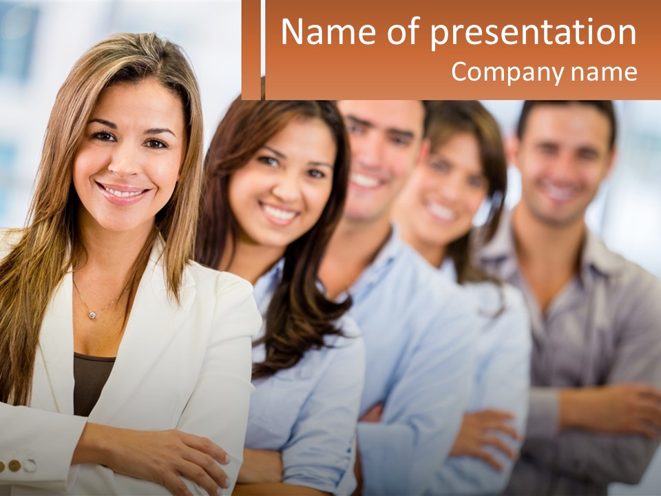 A Group Of People Standing Next To Each Other PowerPoint Template