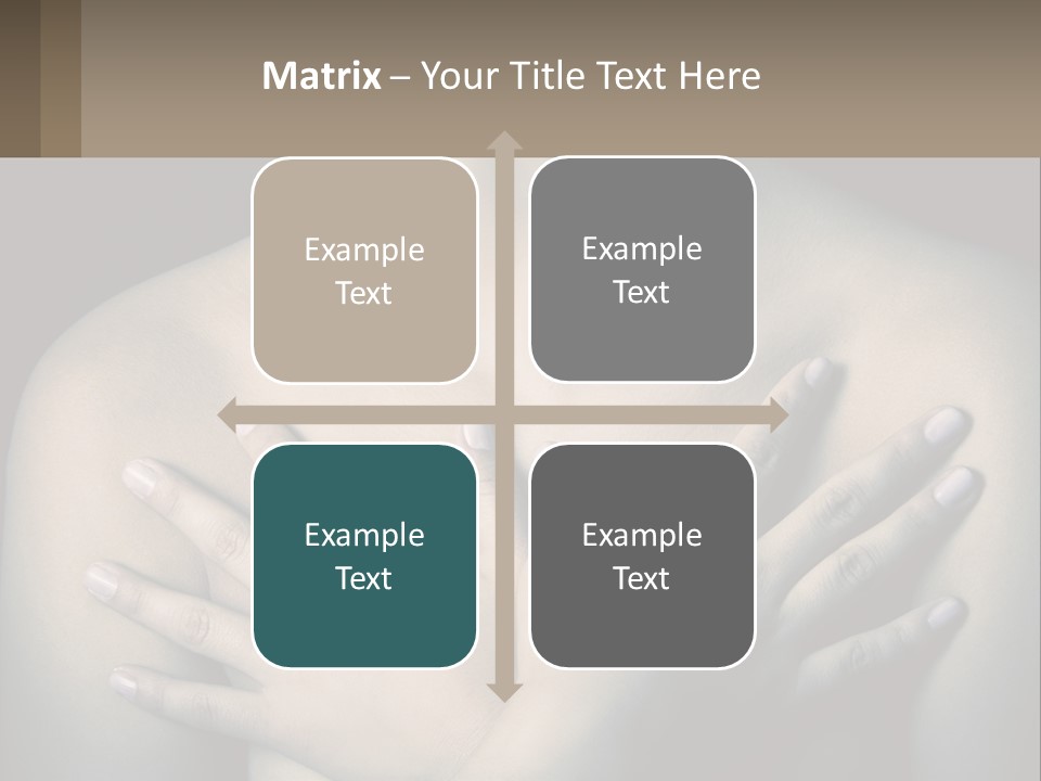 A Woman With Her Hands On Her Chest PowerPoint Template