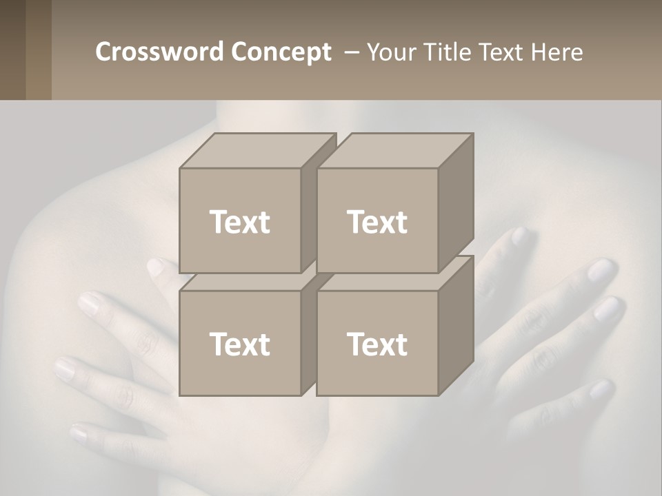 A Woman With Her Hands On Her Chest PowerPoint Template