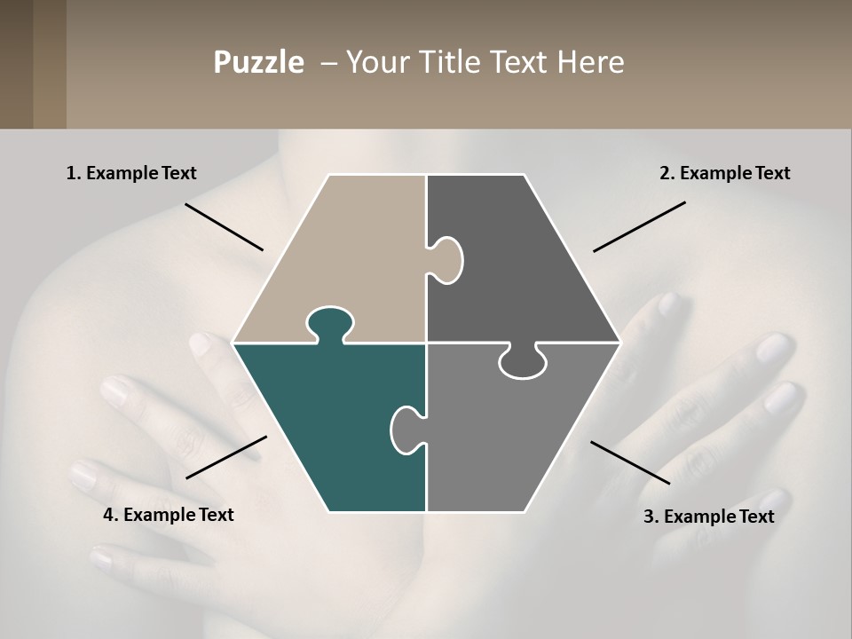 A Woman With Her Hands On Her Chest PowerPoint Template