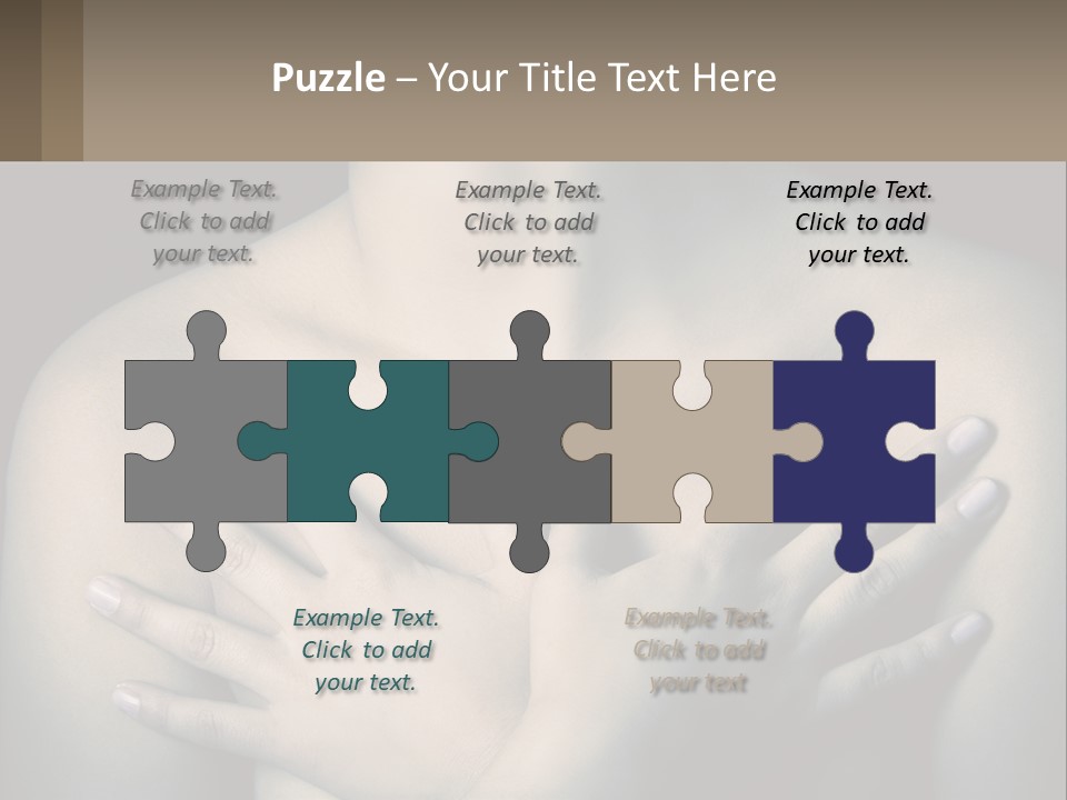 A Woman With Her Hands On Her Chest PowerPoint Template