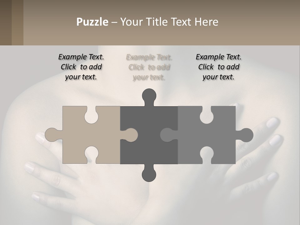A Woman With Her Hands On Her Chest PowerPoint Template