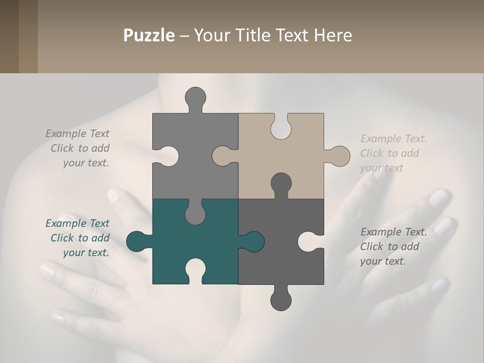 A Woman With Her Hands On Her Chest PowerPoint Template