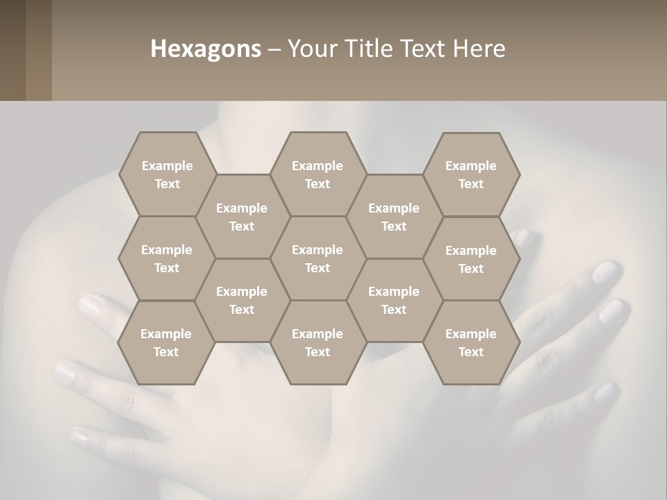 A Woman With Her Hands On Her Chest PowerPoint Template