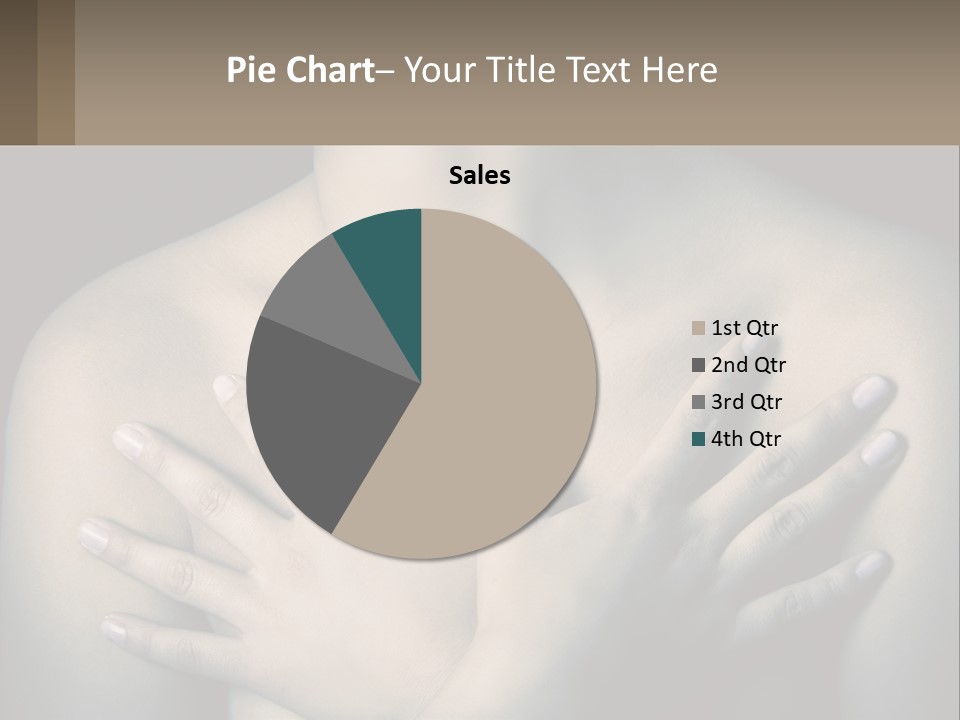 A Woman With Her Hands On Her Chest PowerPoint Template