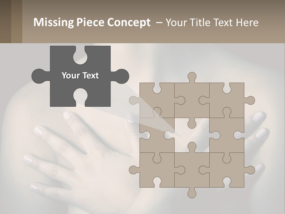 A Woman With Her Hands On Her Chest PowerPoint Template