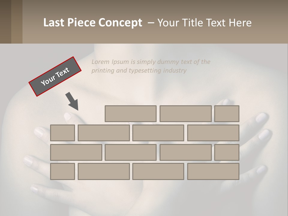 A Woman With Her Hands On Her Chest PowerPoint Template