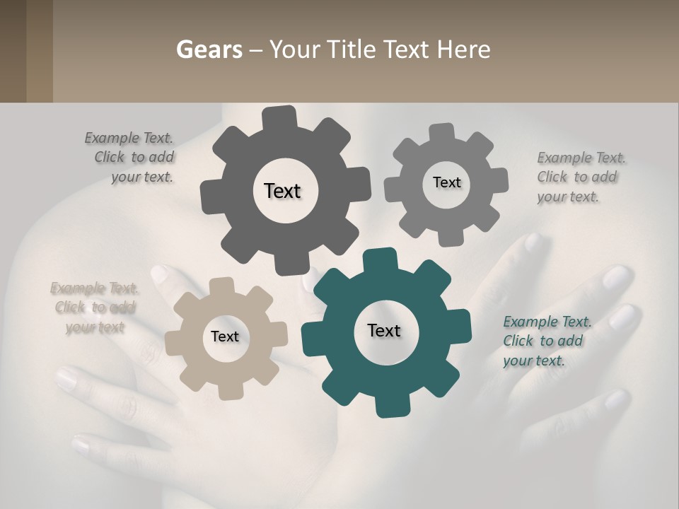 A Woman With Her Hands On Her Chest PowerPoint Template
