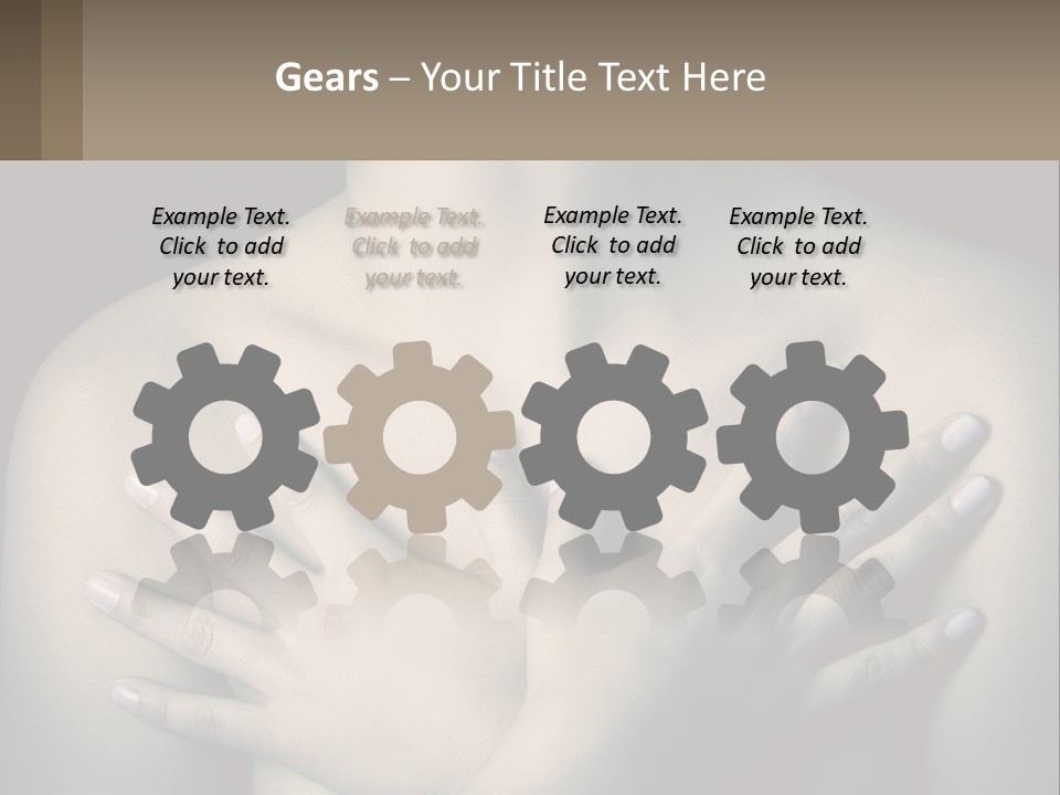 A Woman With Her Hands On Her Chest PowerPoint Template