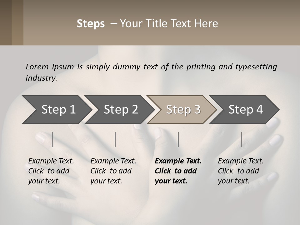 A Woman With Her Hands On Her Chest PowerPoint Template