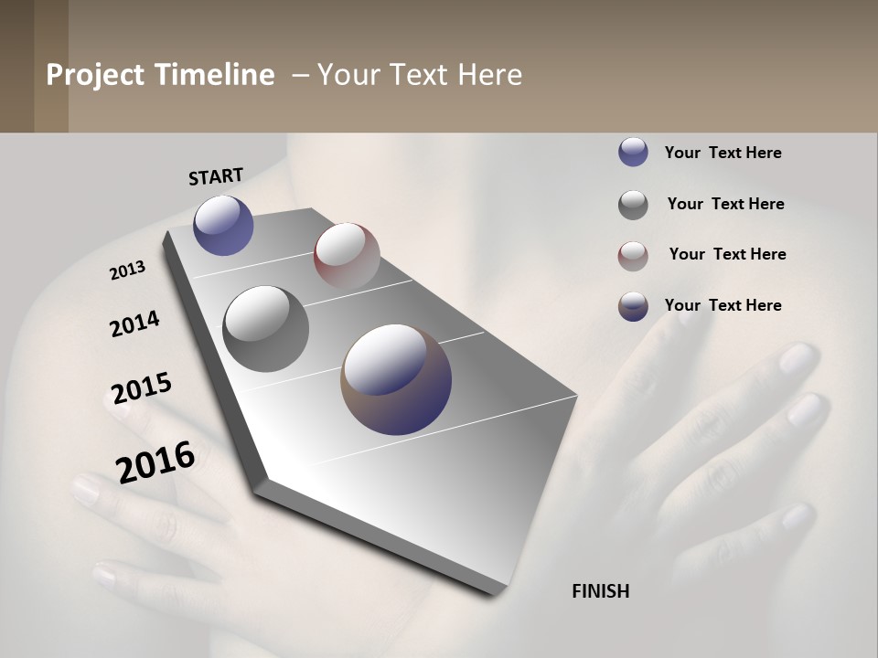 A Woman With Her Hands On Her Chest PowerPoint Template