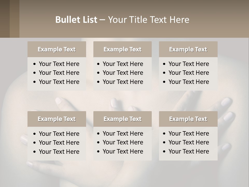 A Woman With Her Hands On Her Chest PowerPoint Template