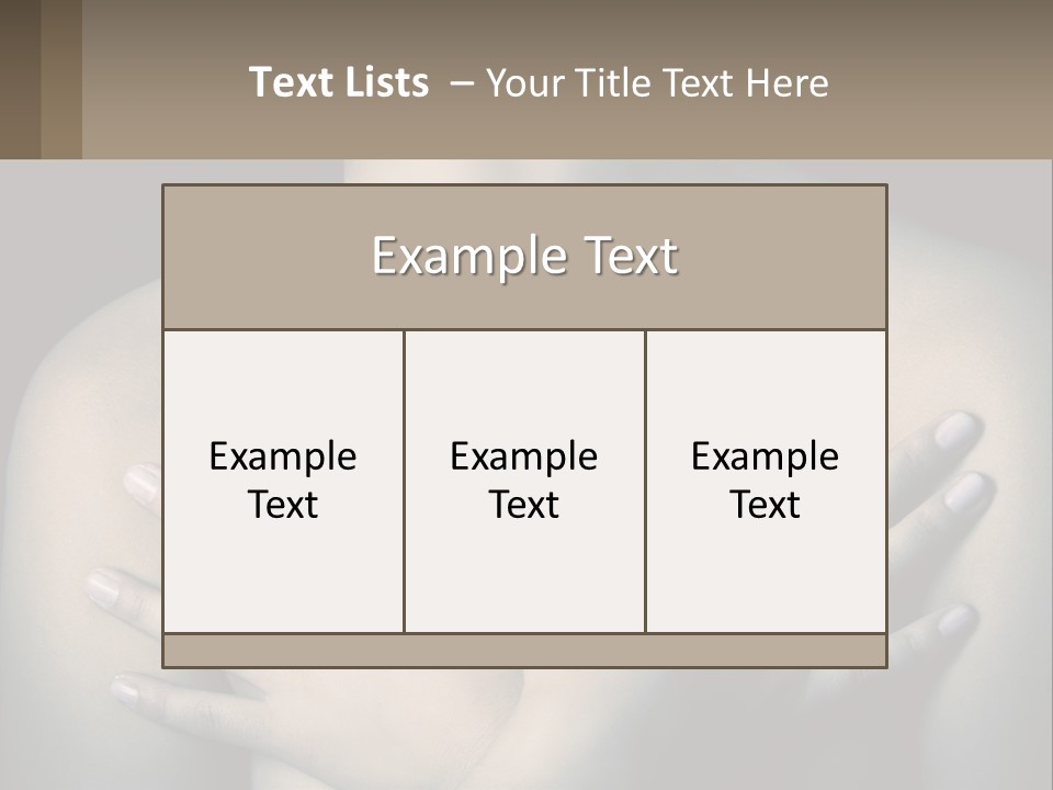 A Woman With Her Hands On Her Chest PowerPoint Template