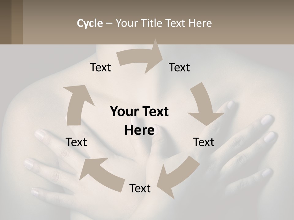 A Woman With Her Hands On Her Chest PowerPoint Template