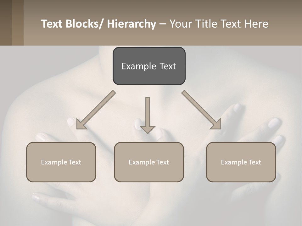 A Woman With Her Hands On Her Chest PowerPoint Template