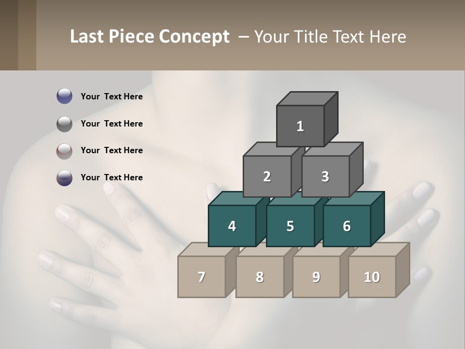 A Woman With Her Hands On Her Chest PowerPoint Template