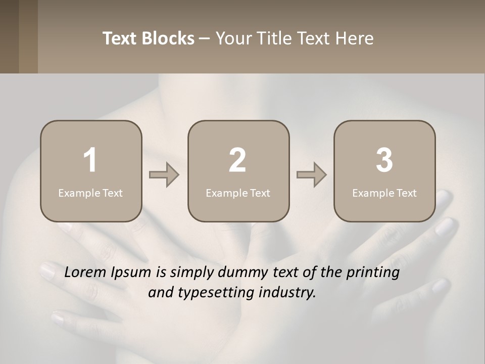 A Woman With Her Hands On Her Chest PowerPoint Template