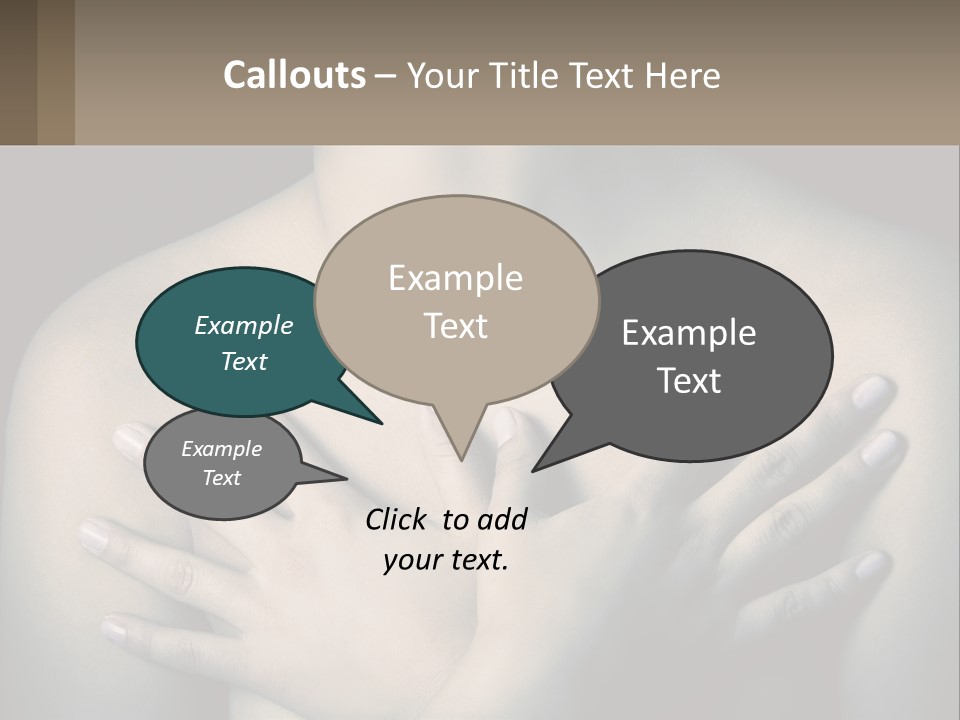 A Woman With Her Hands On Her Chest PowerPoint Template