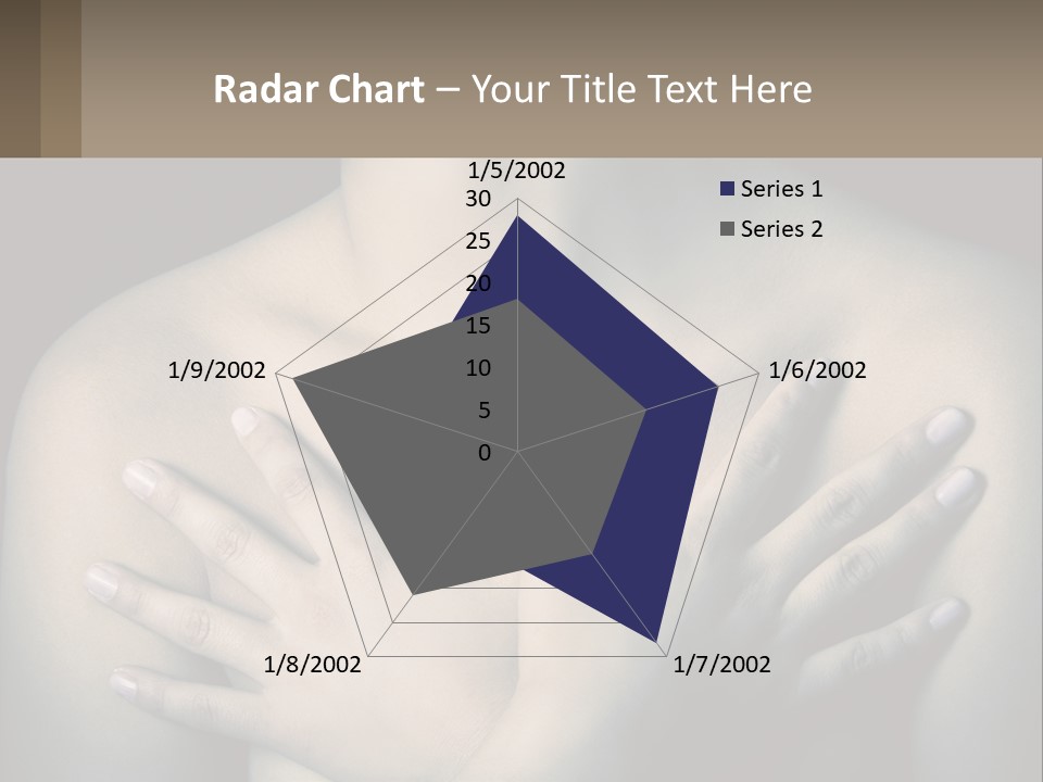 A Woman With Her Hands On Her Chest PowerPoint Template