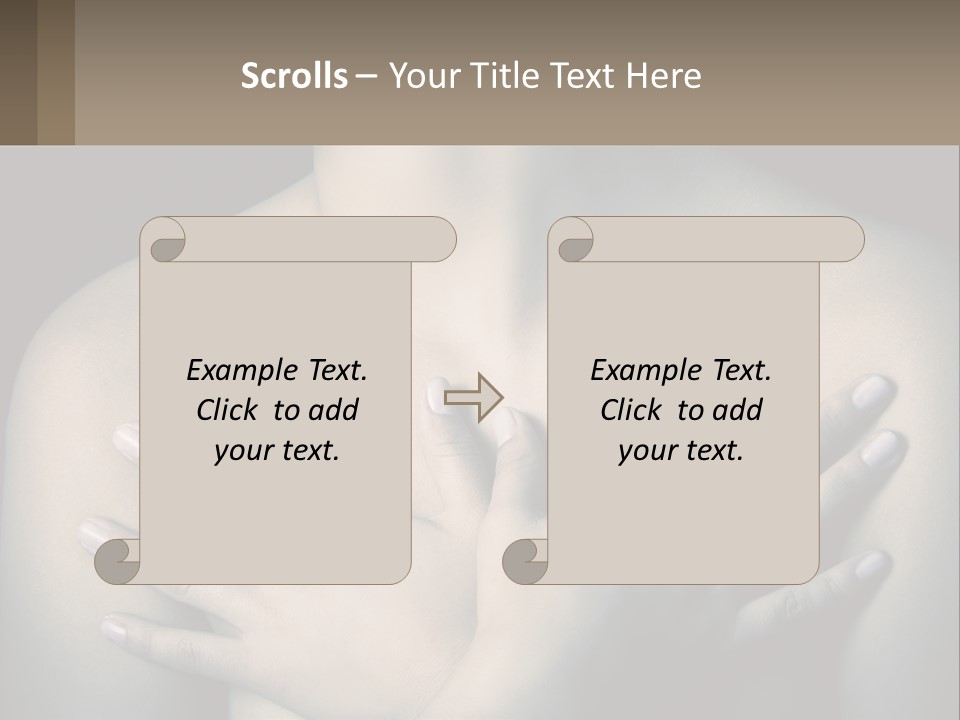 A Woman With Her Hands On Her Chest PowerPoint Template