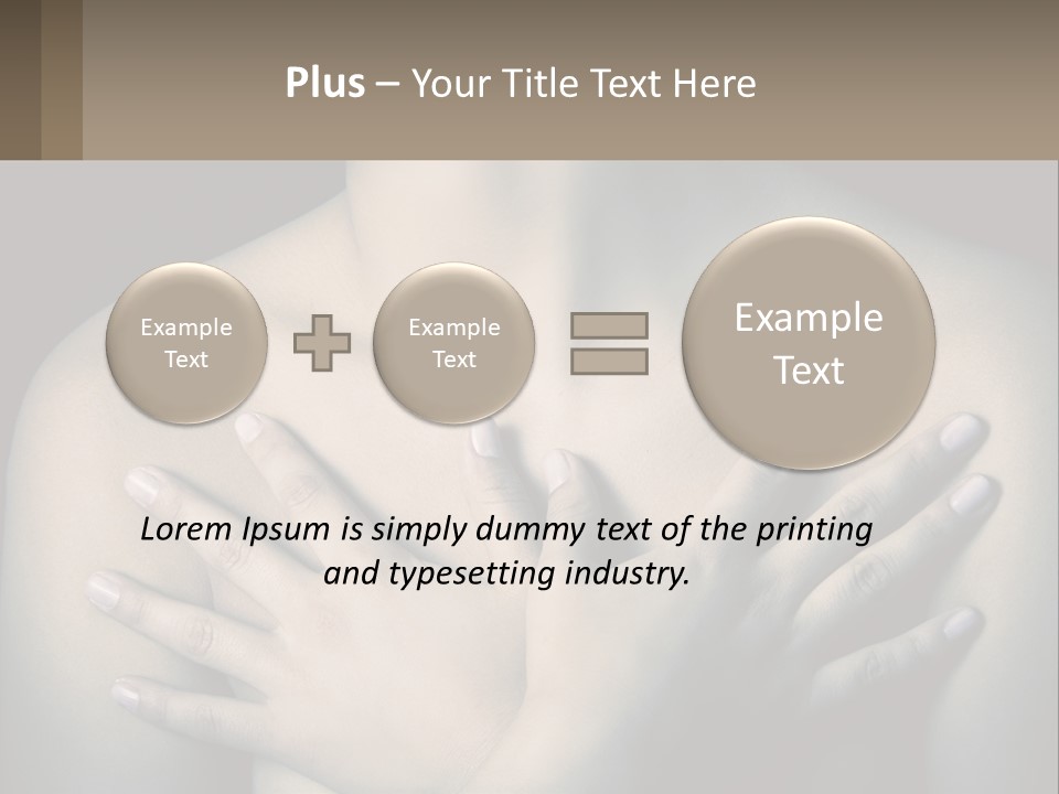 A Woman With Her Hands On Her Chest PowerPoint Template