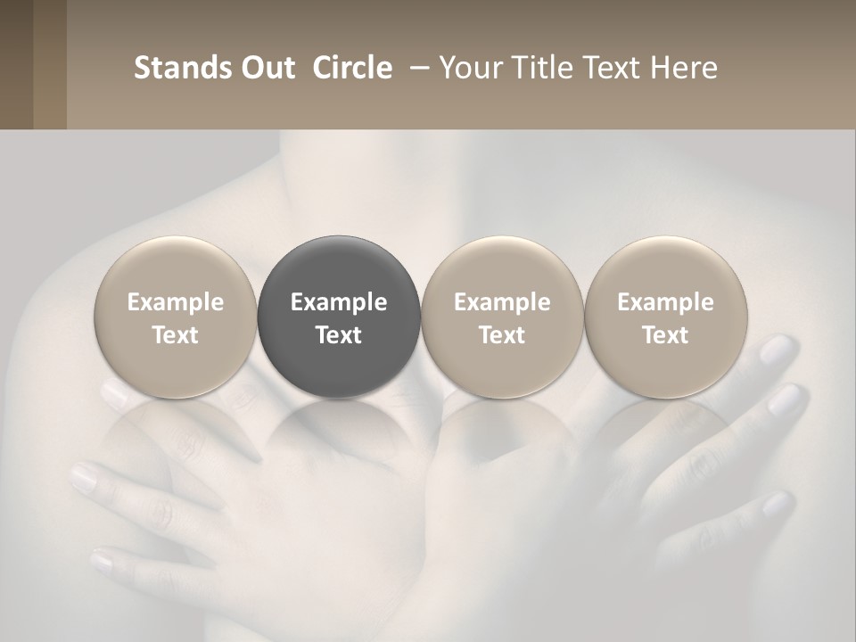 A Woman With Her Hands On Her Chest PowerPoint Template