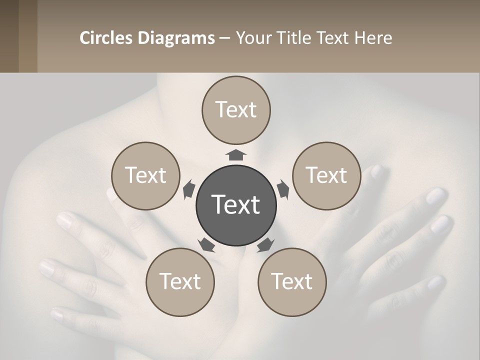 A Woman With Her Hands On Her Chest PowerPoint Template