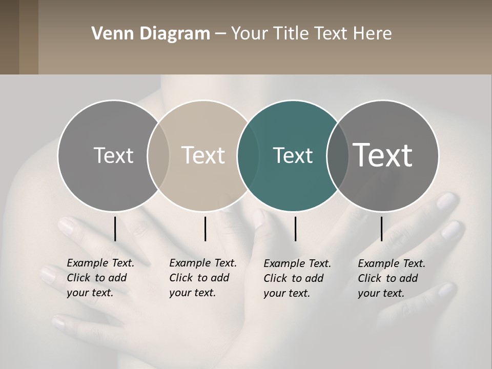 A Woman With Her Hands On Her Chest PowerPoint Template