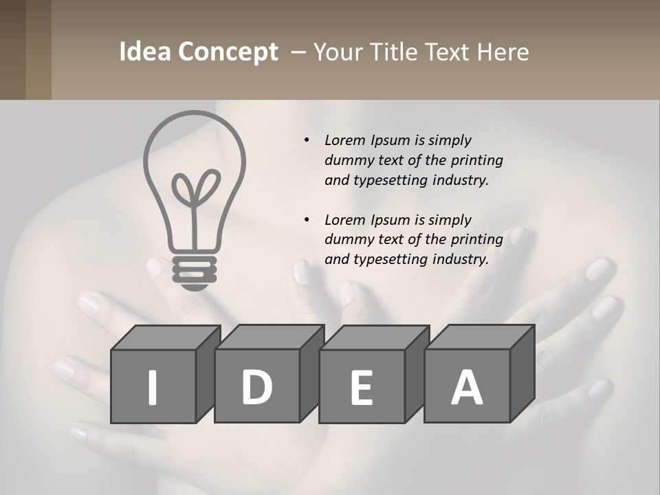 A Woman With Her Hands On Her Chest PowerPoint Template