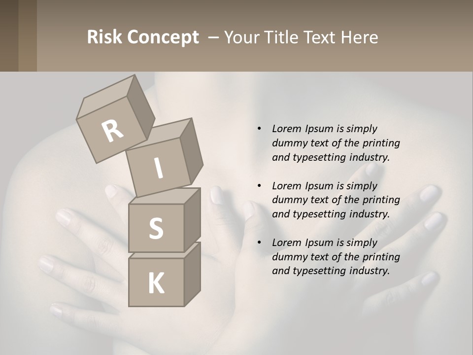 A Woman With Her Hands On Her Chest PowerPoint Template